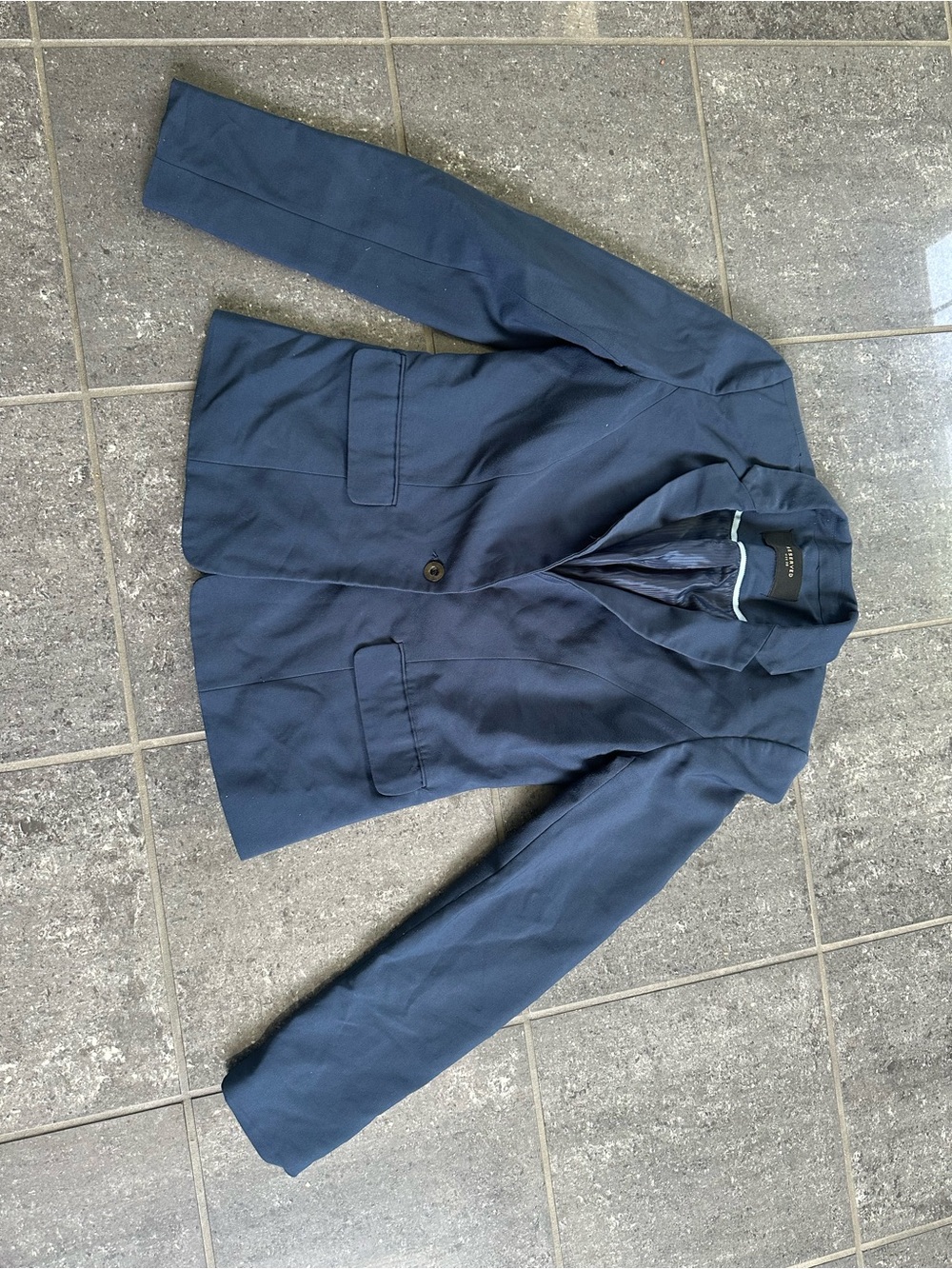 Women’s Navy Single-Button Blazer Jacket